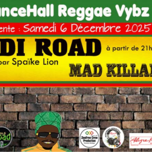 DanceHall Reggae Vybz L'émission reçoit :  INNA DI ROAD présenté par Spaike Lion, Invité du Soir MAD KILLAH à partir de 21h.